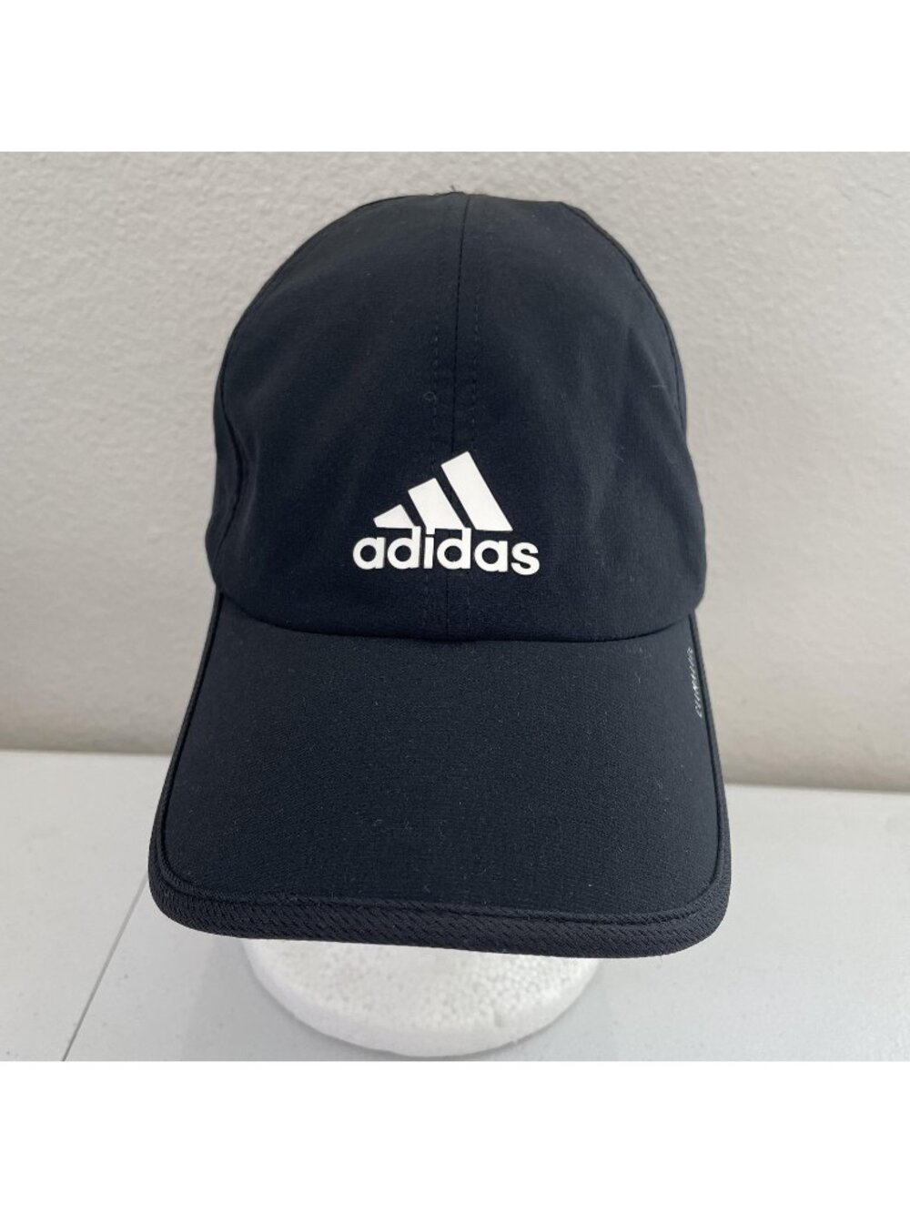 Adidas Hat Cap Strap Back Mens One Size Black Climalite Running Lightweight